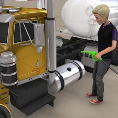 Взломанная Euro Truck Gas Station Games  [МОД Много монет] - последняя версия apk на Андроид