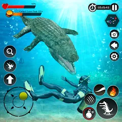 Взломанная Hungry Animal Crocodile Games  [МОД Меню] - полная версия apk на Андроид