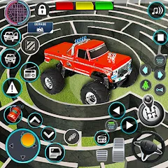 Скачать взлом Monster Truck Maze Puzzle Game  [МОД Бесконечные монеты] - последняя версия apk на Андроид