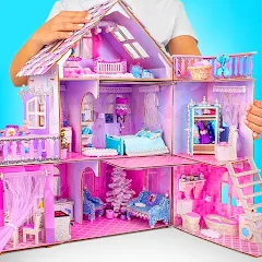 Взлом Doll House Design: Girl Games (Долл Хаус Дизайн)  [МОД Mega Pack] - последняя версия apk на Андроид