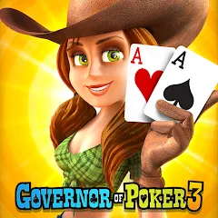 Взломанная Governor of Poker 3 - Texas  [МОД Unlimited Money] - стабильная версия apk на Андроид