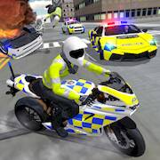   Police Car Driving Motorbike -     
