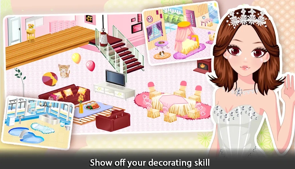 Girl Doll House - Room Design  [МОД Menu] Screenshot 2