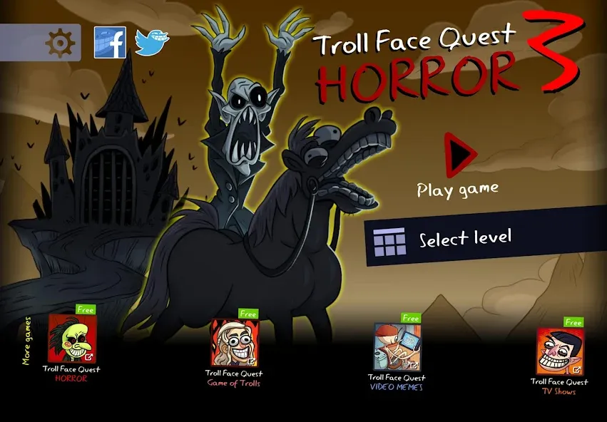 Troll Face Quest: Horror 3 (Тролл Фейс Квест)  [МОД Все открыто] Screenshot 1