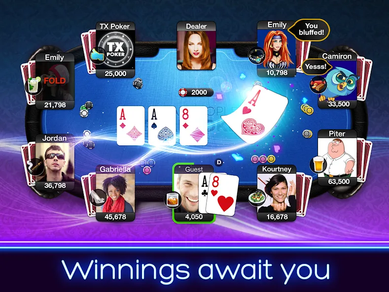 TX Poker - Texas Holdem Poker  [МОД Unlocked] Screenshot 2