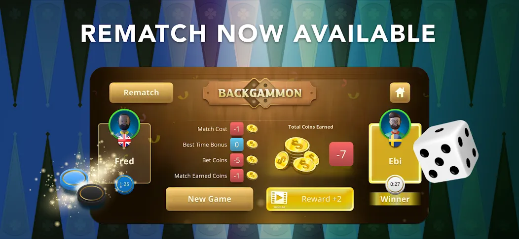 Backgammon Classic + Online  [МОД Menu] Screenshot 1