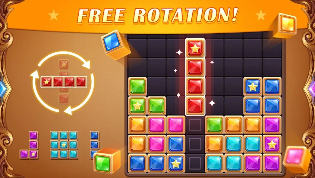 Block Puzzle: Diamond Star  [МОД Бесконечные деньги] Screenshot 2