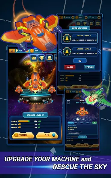 Skyforce Invaders (Скаифорс Инвейдерс)  [МОД Unlimited Money] Screenshot 2