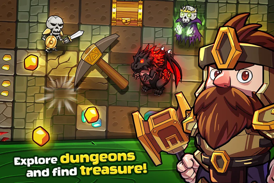 Mine Quest: Battle Dungeon RPG (Майн Квест)  [МОД Все открыто] Screenshot 1