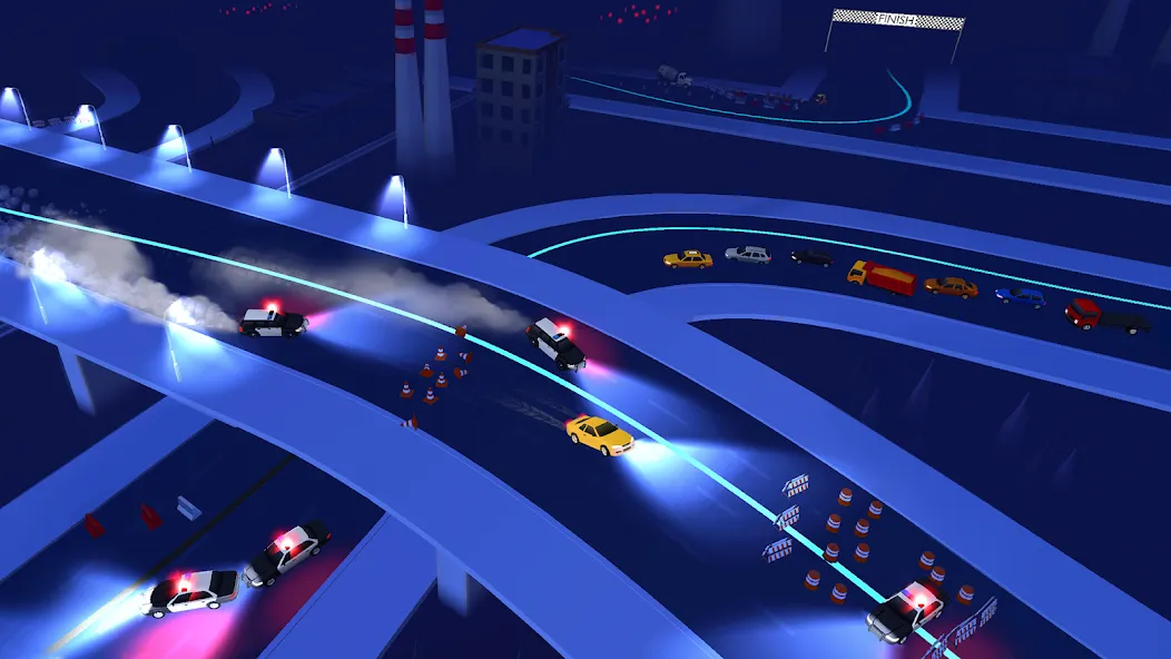 Line Race: Police Pursuit (Лайн Рейс)  [МОД Меню] Screenshot 3