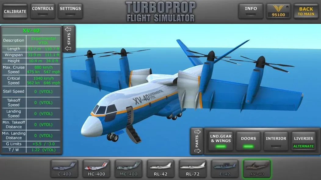 Turboprop Flight Simulator (Турбовинтовой симулятор полета 3D)  [МОД Меню] Screenshot 1