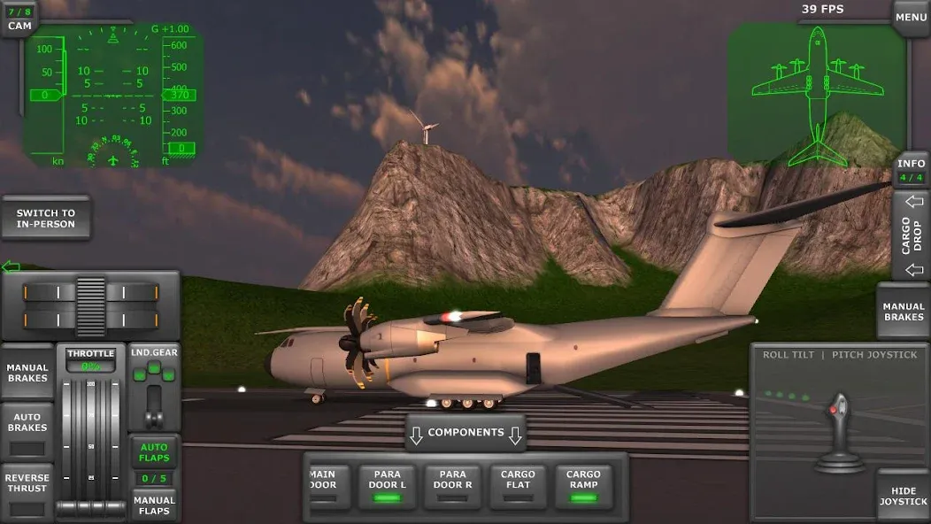 Turboprop Flight Simulator (Турбовинтовой симулятор полета 3D)  [МОД Меню] Screenshot 2