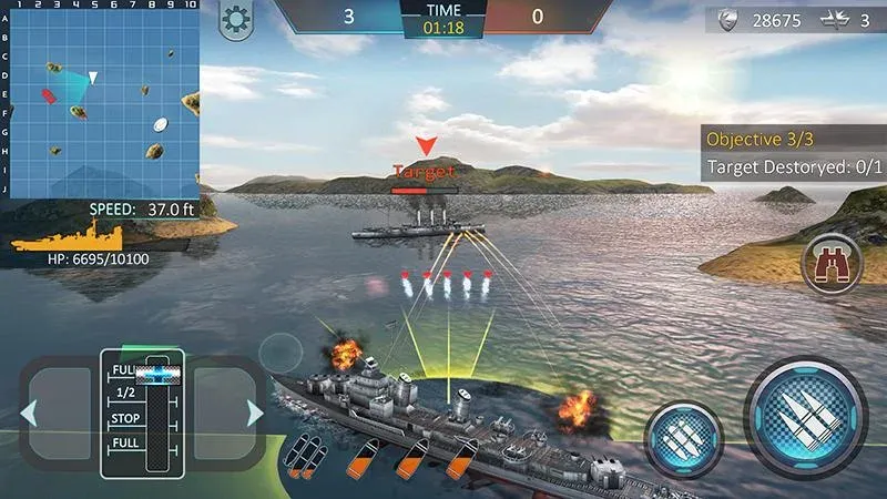 Warship Attack 3D  [МОД Много монет] Screenshot 2