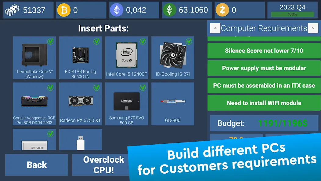 PC Creator Simulator (ПК Создатель Симулятор)  [МОД Unlimited Money] Screenshot 2