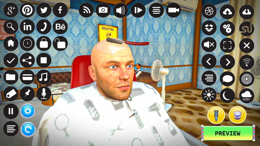 Barber Shop Hair Cut Sim Games (Барбершоп игры на подстригание волос)  [МОД Unlimited Money] Screenshot 1