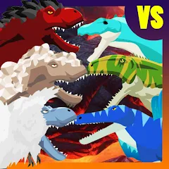 Скачать взломанную T-Rex Fights More Dinosaurs  [МОД Все открыто] - полная версия apk на Андроид