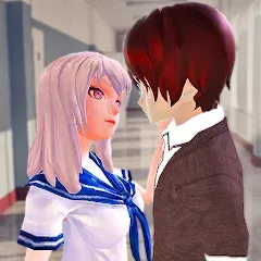 Скачать взломанную Anime High School Love Story  [МОД Menu] - последняя версия apk на Андроид