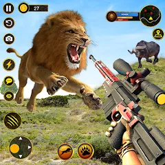 Взломанная Sniper Animal Deer Hunter Game (Снайперские игры на животных)  [МОД Много денег] - стабильная версия apk на Андроид