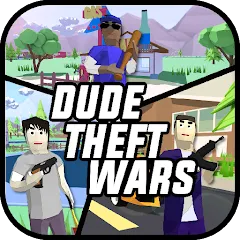 Скачать взломанную Dude Theft Wars Shooting Games (Дуд Тефт Варс)  [МОД Unlimited Money] - полная версия apk на Андроид