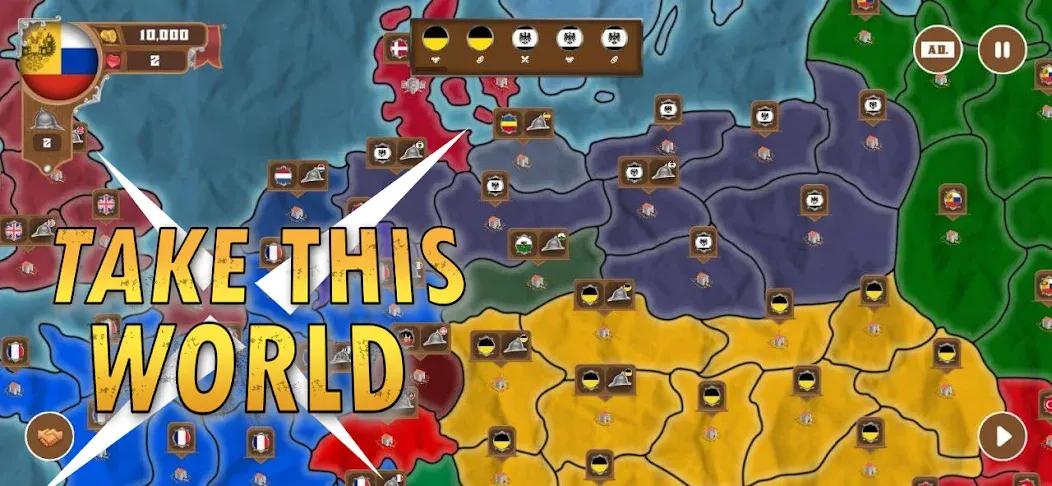 World conquest: Europe 1812 (Всемирное завоевание)  [МОД Unlimited Money] Screenshot 1