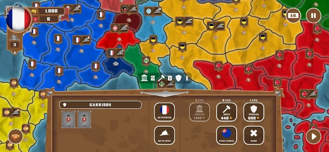 World conquest: Europe 1812 (Всемирное завоевание)  [МОД Unlimited Money] Screenshot 4