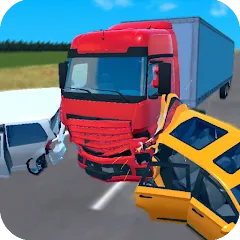 Скачать взломанную Truck Crash Simulator Accident (Симулятор ДТП с грузовиком)  [МОД Все открыто] - полная версия apk на Андроид