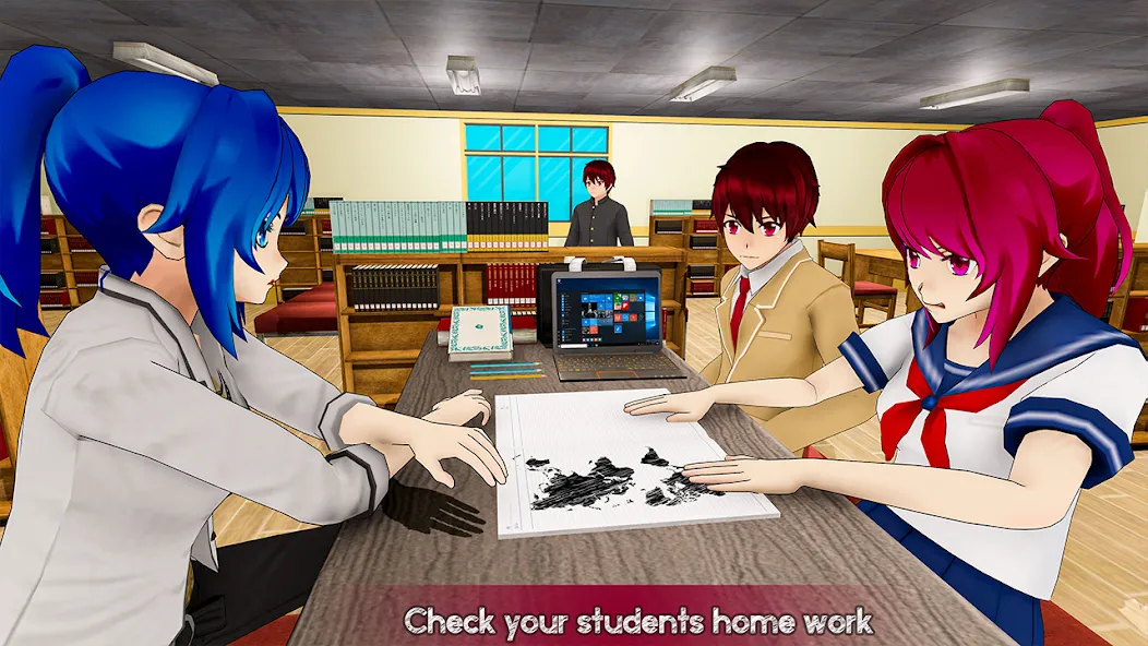 Anime Girl School Teacher 3D  [МОД Много монет] Screenshot 5