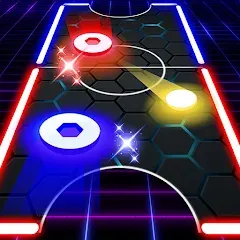 Скачать взломанную Air Hockey Glow HD Ultimate 2D (Эйр)  [МОД Бесконечные монеты] - полная версия apk на Андроид