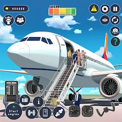 Скачать взломанную Airplane Game Flight Simulator  [МОД Unlocked] - полная версия apk на Андроид