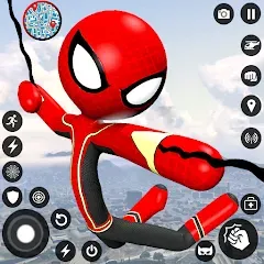 Скачать взлом Spider Stickman Rope Hero Game  [МОД Много денег] - полная версия apk на Андроид