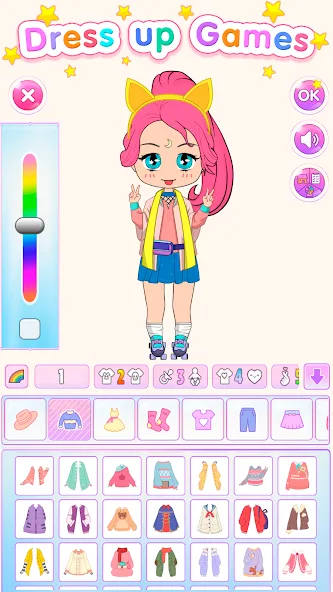 Chibi Doll Dress Up Games  [МОД Бесконечные монеты] Screenshot 1