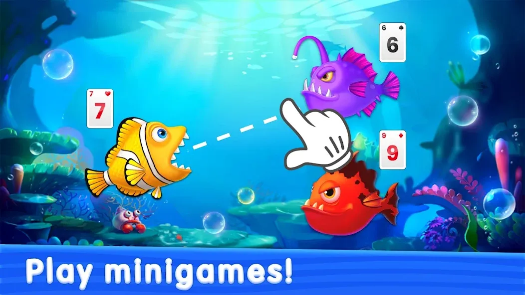 Solitaire TriPeaks: Aquarium (Солитер ТриПикс)  [МОД Много монет] Screenshot 1