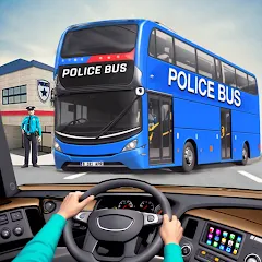 Скачать взломанную Police Bus Simulator Bus Games  [МОД Mega Pack] - последняя версия apk на Андроид