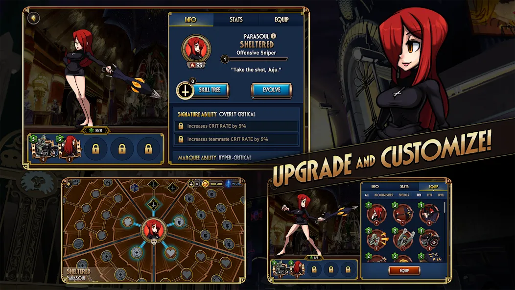 Skullgirls: Fighting RPG (Скулгрлз)  [МОД Бесконечные монеты] Screenshot 4