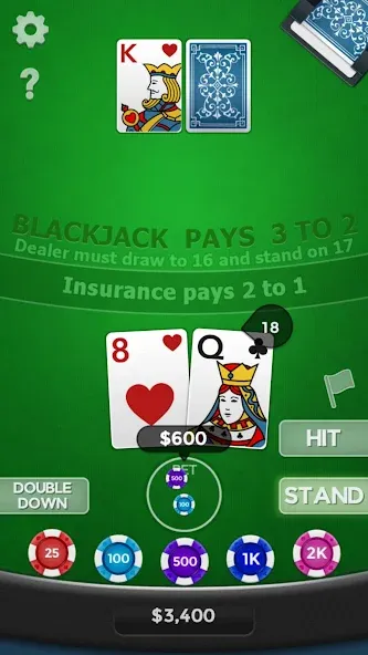 Blackjack 21  [МОД Menu] Screenshot 2