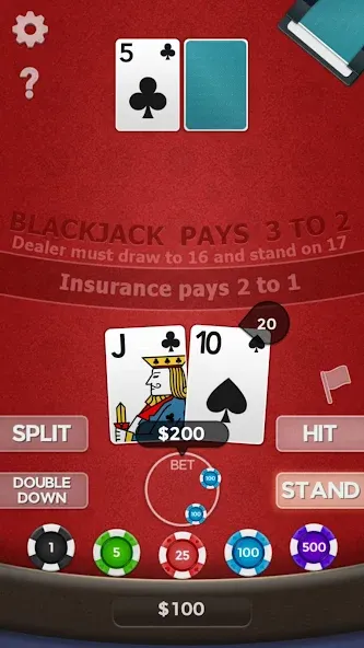 Blackjack 21  [МОД Menu] Screenshot 3