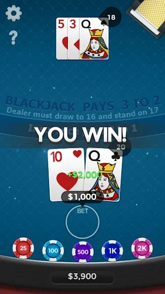 Blackjack 21  [МОД Menu] Screenshot 4