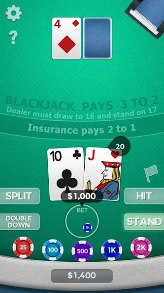 Blackjack 21  [МОД Menu] Screenshot 5