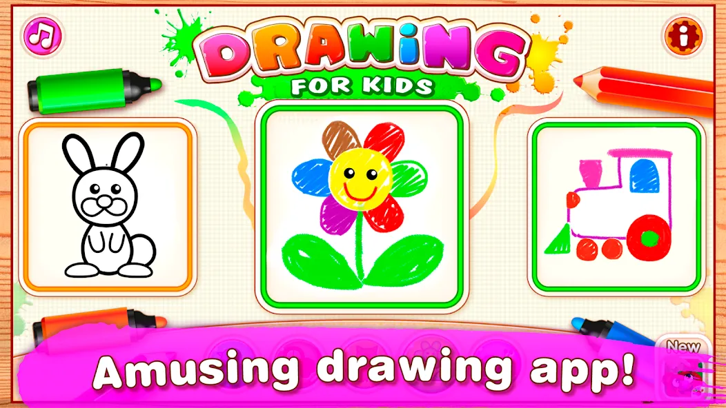 Bini Drawing for Kids Games (Бини)  [МОД Unlimited Money] Screenshot 1