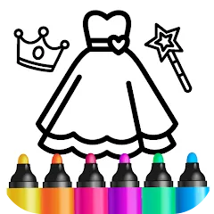 Взломанная Bini Game Drawing for kids app (Бини)  [МОД Mega Pack] - полная версия apk на Андроид