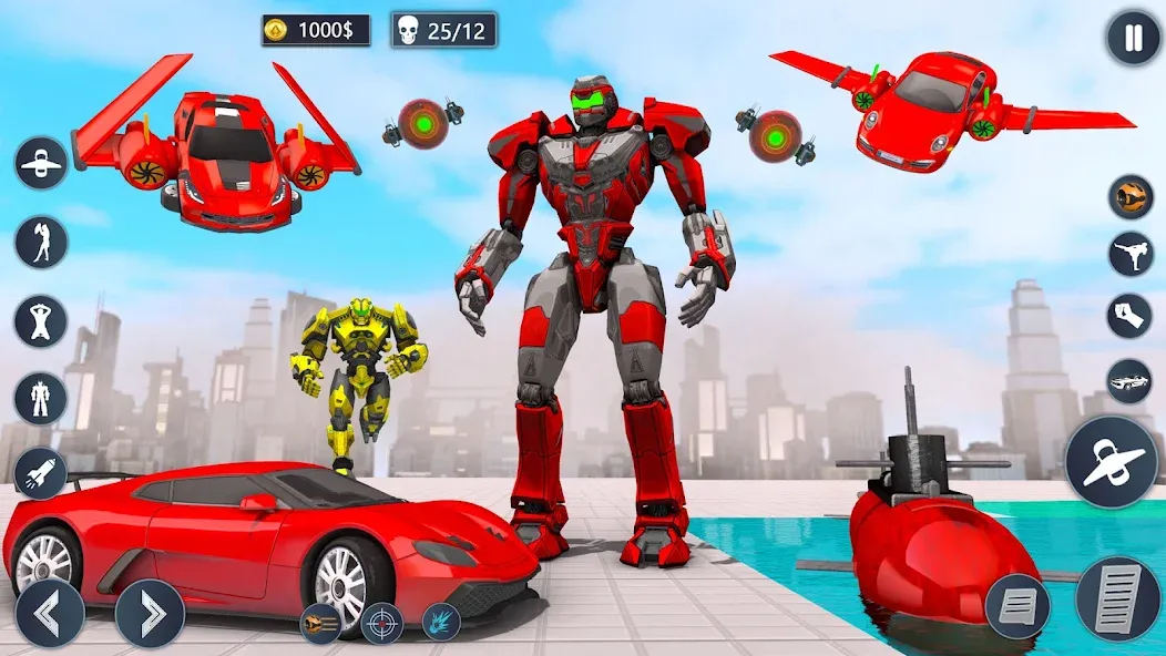 Flying Car Robot Game Car Game  [МОД Mega Pack] Screenshot 4