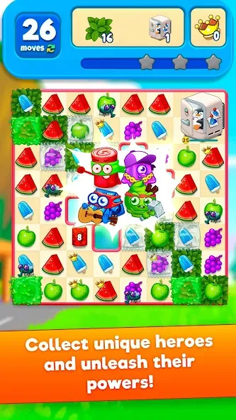 Sugar Heroes - match 3 game  [МОД Бесконечные деньги] Screenshot 2