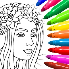 Скачать взлом Coloring for girls and women  [МОД Много монет] - стабильная версия apk на Андроид