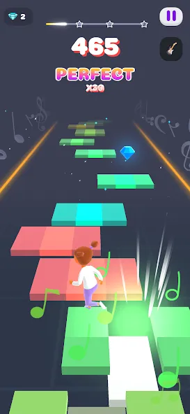 Melody Run - Cute Popcat Music (Мелодия Ран)  [МОД Unlocked] Screenshot 2