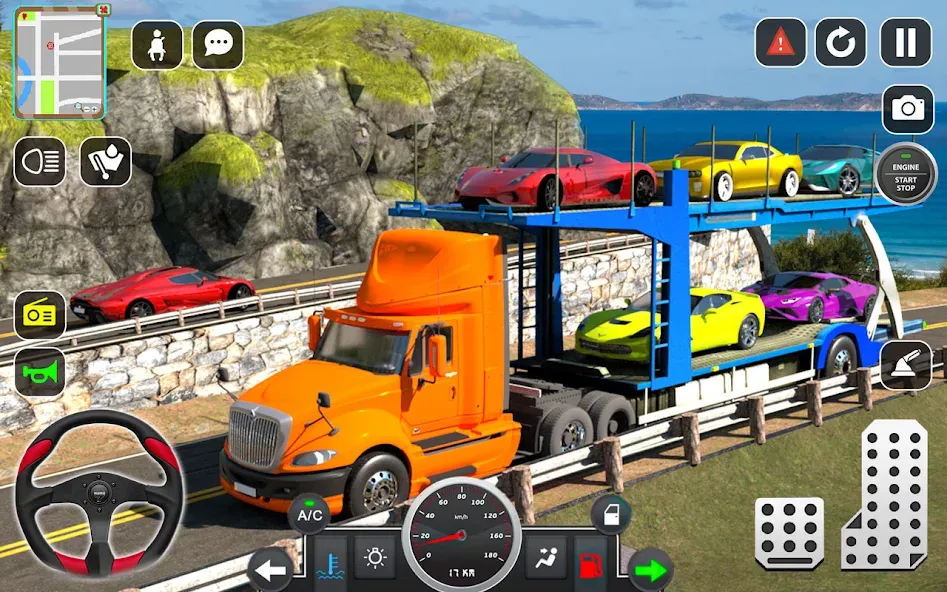 Trailer Truck Car Transport 3D  [МОД Бесконечные монеты] Screenshot 4