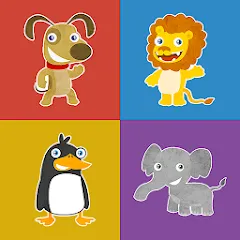 Взломанная Animals memory game for kids  [МОД Menu] - полная версия apk на Андроид