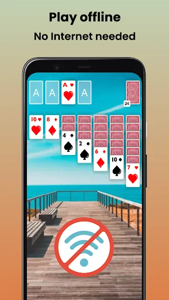 Klondike Solitaire Offline  [МОД Много монет] Screenshot 2