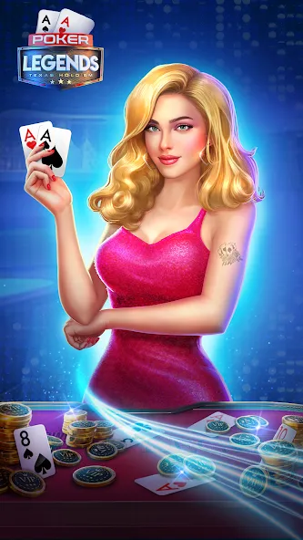 Poker Legends - Texas Hold'em (Покер Легенды)  [МОД Много монет] Screenshot 1