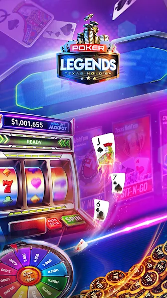 Poker Legends - Texas Hold'em (Покер Легенды)  [МОД Много монет] Screenshot 2