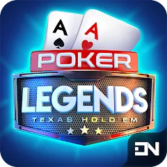 Скачать взломанную Poker Legends - Texas Hold'em (Покер Легенды)  [МОД Много монет] - последняя версия apk на Андроид